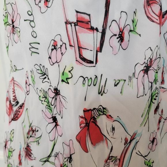 1990s French Fashion Print Dress - Picture 3 of 7